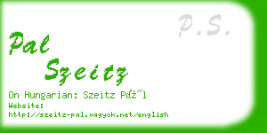 pal szeitz business card